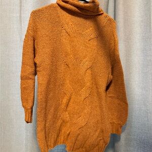Aerie Warm Orange Cowl Neck Sweater